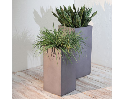 Sagebrook 11"/13" Resin Square Nested Planters (Set Of 2) - Gray