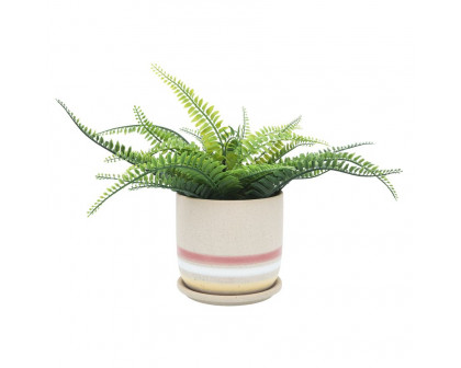 Sagebrook™ 5"/6" Ceramic Terracotta Stripes Planters Saucer (Set Of 2)