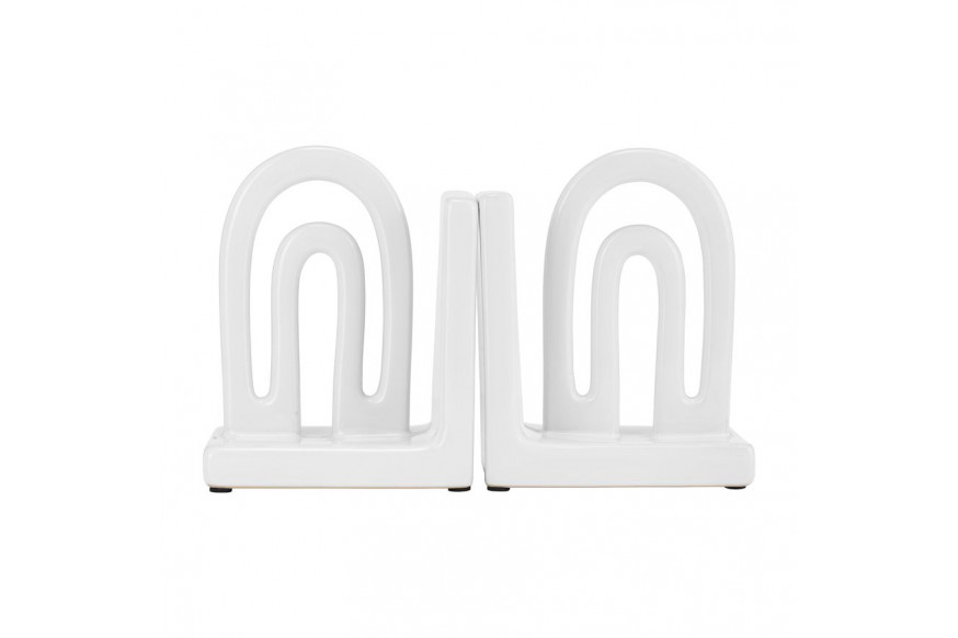 Sagebrook™ 6" Ceramic Arch Bookends (Set Of 2) - White