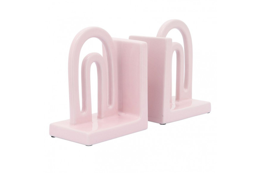 Sagebrook™ 6" Ceramic Arch Bookends (Set Of 2) - Blush