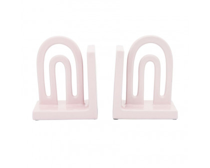 Sagebrook™ 6" Ceramic Arch Bookends (Set Of 2) - Blush