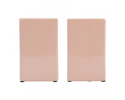 Sagebrook 6" Ceramic Pouch Bookends - Blush