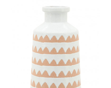 Sagebrook 16" Ceramic Aztec Vase - Ivory