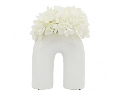 Sagebrook 8" Ceramic Horseshoe Vase - White