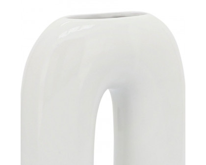 Sagebrook 8" Ceramic Horseshoe Vase - White