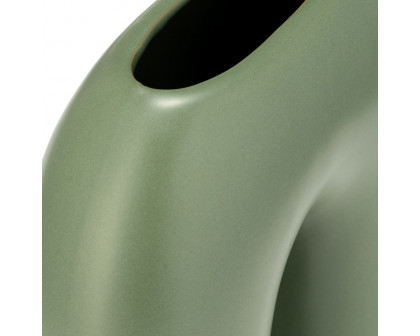 Sagebrook 8" Ceramic Horseshoe Vase - Dark Sage