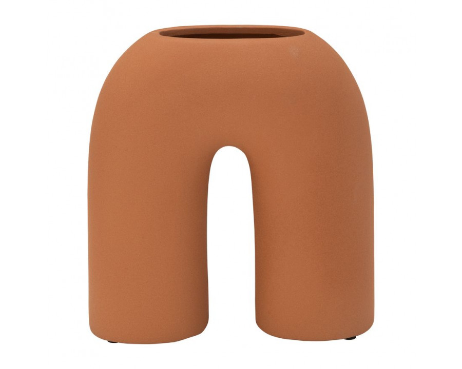 Sagebrook 8" Ceramic Horseshoe Vase - Terracotta