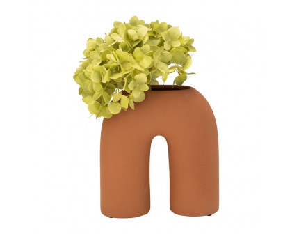 Sagebrook 8" Ceramic Horseshoe Vase - Terracotta