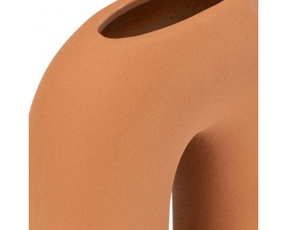 Sagebrook 8" Ceramic Horseshoe Vase - Terracotta