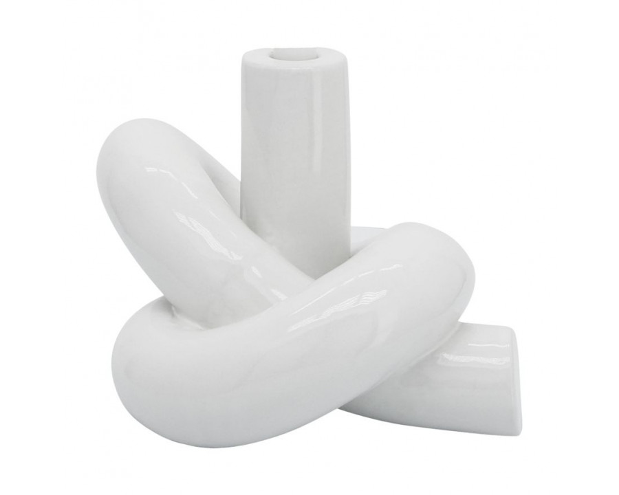 Sagebrook 10" Ceramic Loopy Candle Holder