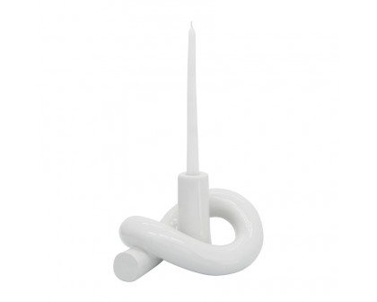 Sagebrook 10" Ceramic Loopy Candle Holder