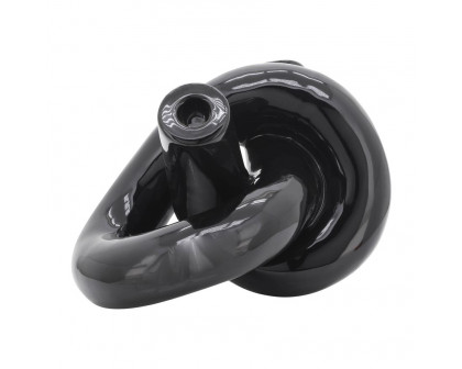 Sagebrook 10" Ceramic Loopy Candle Holder - Black