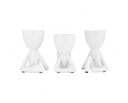 Sagebrook 8" Ceramic Sitting Humans (Set Of 3)