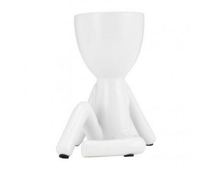 Sagebrook 8" Ceramic Sitting Humans (Set Of 3) - White