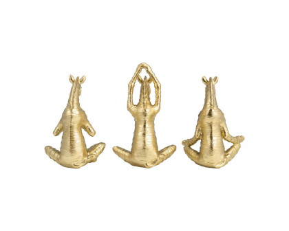 Sagebrook - 8" Resin No Evil Zebras (Set Of 3) in Gold