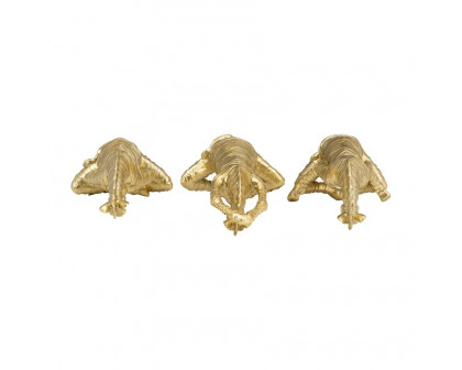 Sagebrook - 8" Resin No Evil Zebras (Set Of 3) in Gold