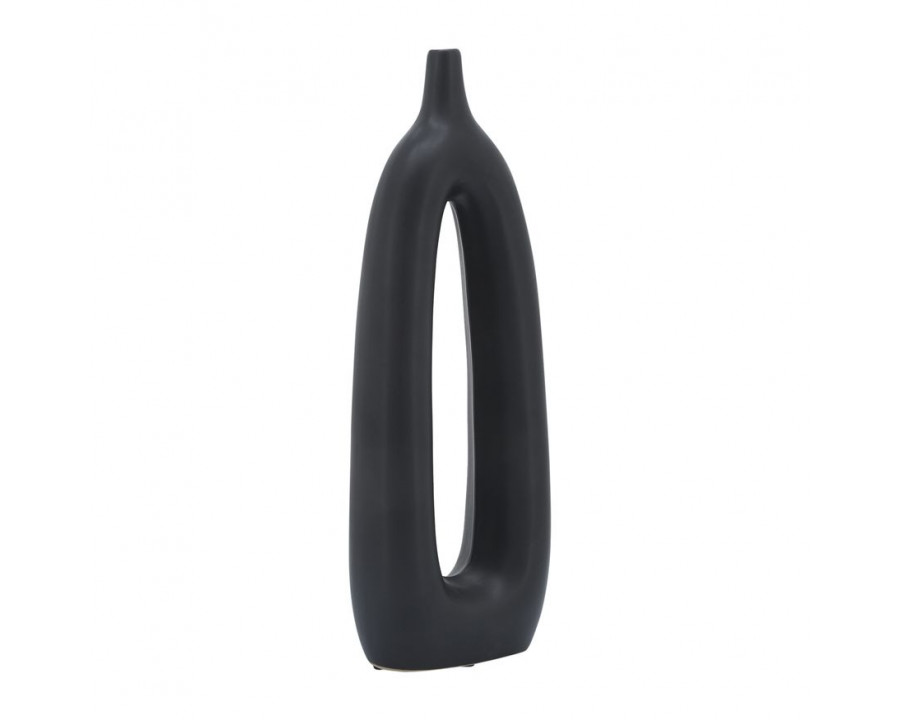 Sagebrook 14" Ceramic Open Cut-out Vase - Black