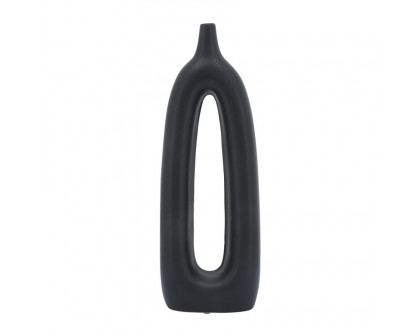 Sagebrook 14" Ceramic Open Cut-out Vase - Black