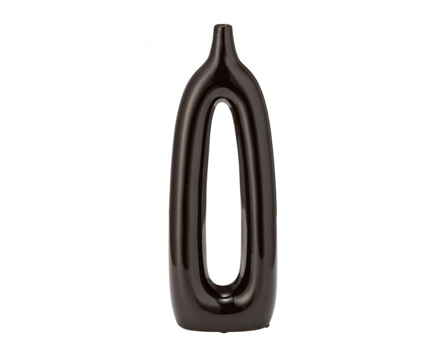 Sagebrook 14" Ceramic Open Cut-out Vase - Dark Brown