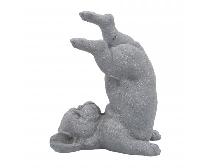 Sagebrook 14" Resin Yoga Dog - Gray