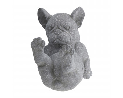 Sagebrook 14" Resin Yoga Dog - Gray