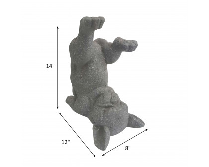 Sagebrook 14" Resin Yoga Dog - Gray