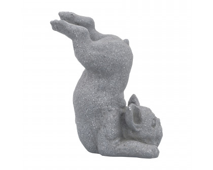 Sagebrook 15" Resin Sirsasana Dog - Gray