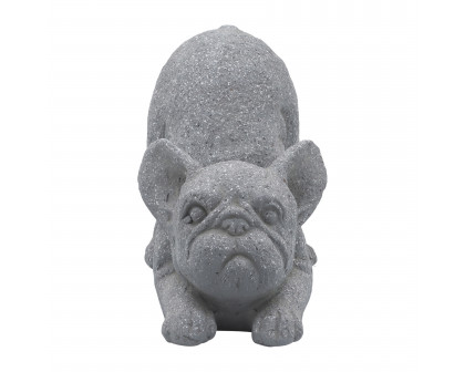 Sagebrook 10" Resin Yoga Dog - Gray