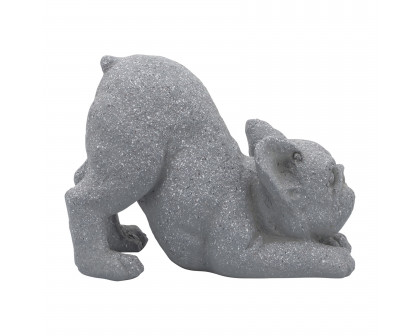 Sagebrook 10" Resin Yoga Dog - Gray