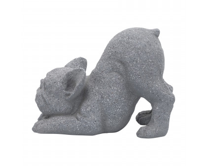 Sagebrook 10" Resin Yoga Dog - Gray