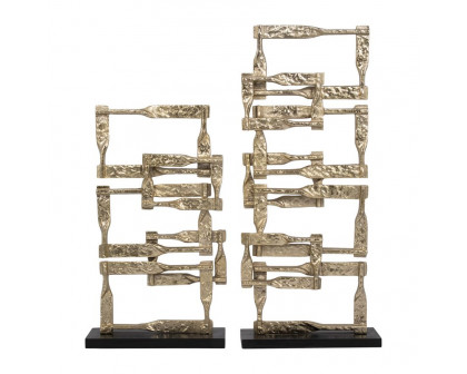 Sagebrook 22" Metal Stacking Squares - Gold