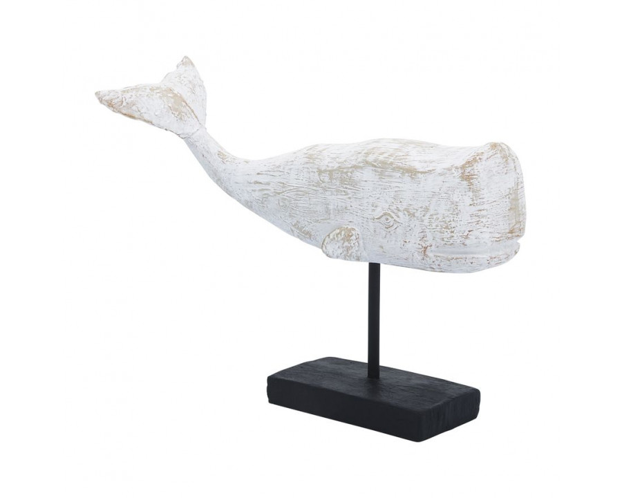 Sagebrook - 8" Resin Whale On A Stand in White