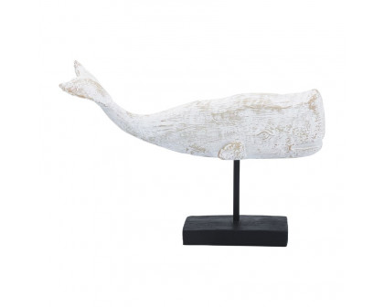 Sagebrook - 8" Resin Whale On A Stand in White