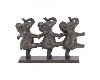 Sagebrook - 7" Resin Dancing Elephants in Bronze