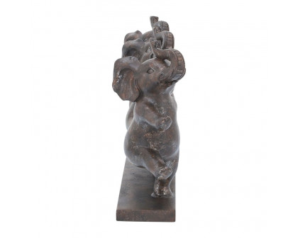 Sagebrook - 7" Resin Dancing Elephants in Bronze