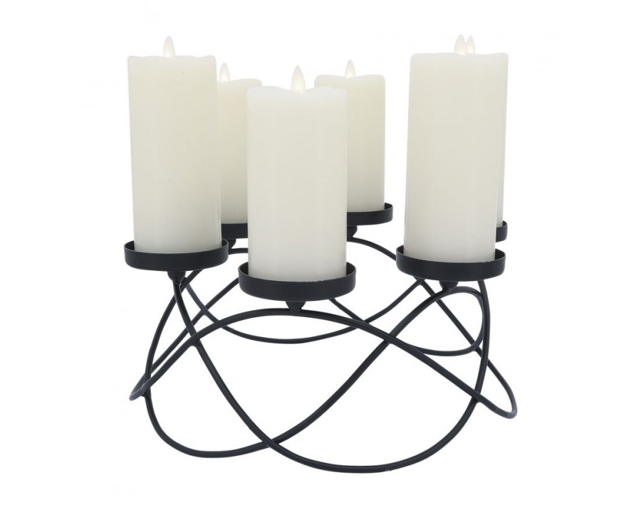 Sagebrook - 14" Metal 6-Pillar Holders in Black