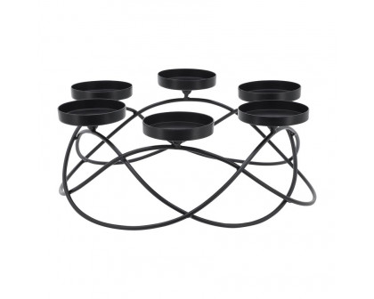 Sagebrook - 14" Metal 6-Pillar Holders in Black