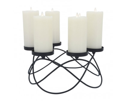 Sagebrook - 14" Metal 6-Pillar Holders in Black