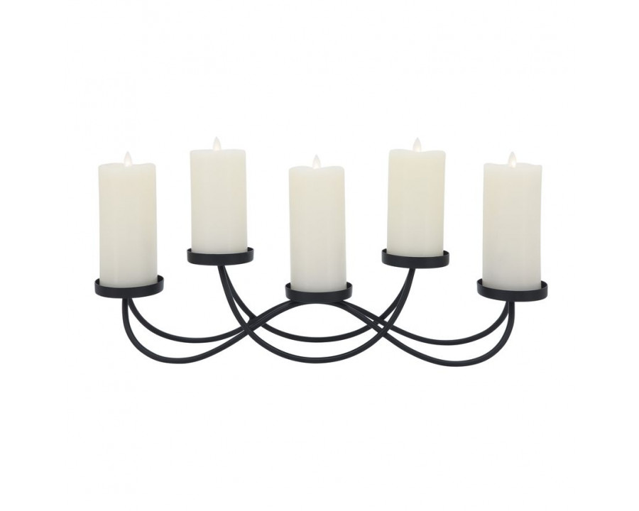 Sagebrook - 24" Metal 5-Pillar Holders in Black