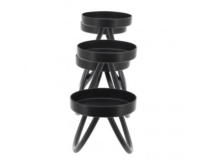 Sagebrook - 24" Metal 5-Pillar Holders in Black