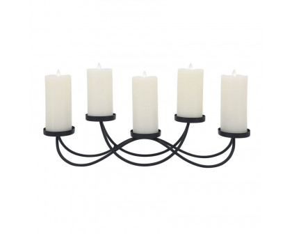 Sagebrook - 24" Metal 5-Pillar Holders in Black