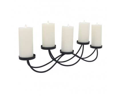 Sagebrook - 24" Metal 5-Pillar Holders in Black