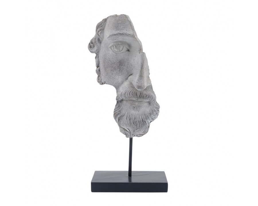 Sagebrook 16" Resin Face On Stand - Gray