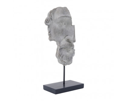 Sagebrook 16" Resin Face On Stand - Gray