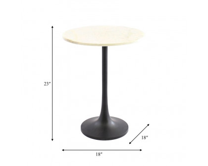 Sagebrook Accent Table Marble Top - Black/White