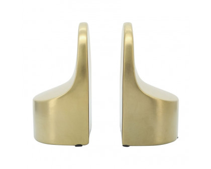 Sagebrook 6" Ceramic Contemporary Bookends - Gold