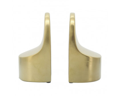 Sagebrook 6" Ceramic Contemporary Bookends - Gold