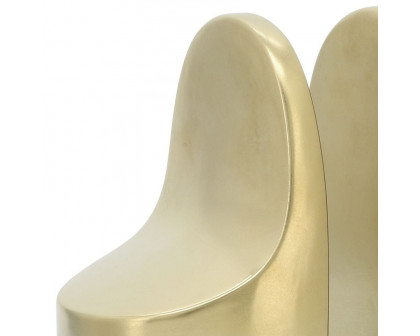 Sagebrook 6" Ceramic Contemporary Bookends - Gold