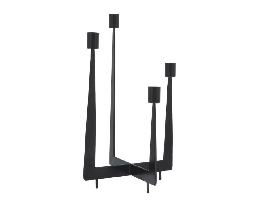 Sagebrook - 14" Metal 4-Candlesticks Holder in Black