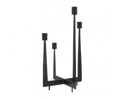 Sagebrook - 14" Metal 4-Candlesticks Holder in Black